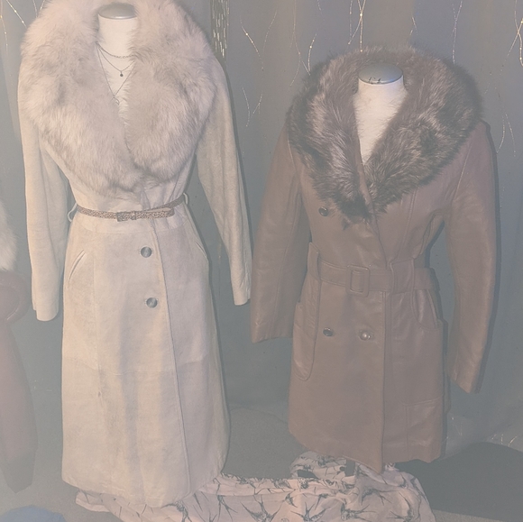 1970's penny Lane coat fox fur and real leather - Picture 3 of 3